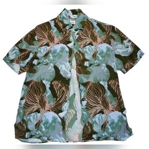 Open Edit Men’s Tropical Button-Up Shirt – Size M